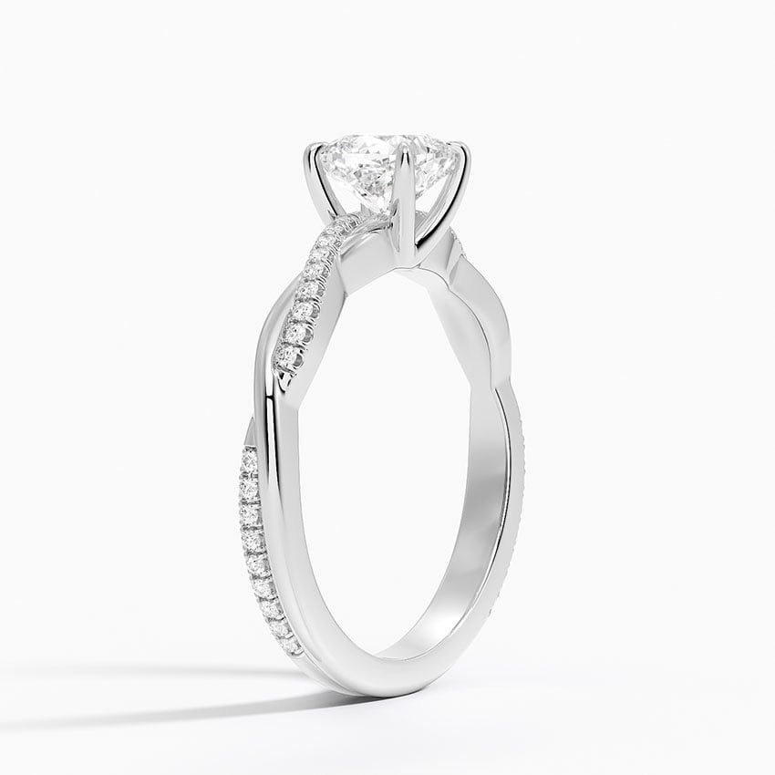 Petite Twisted Vine Diamond Ring (1/8 ct. tw.) Platinum Cushion Engagement Ring