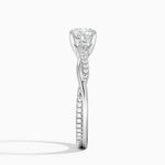 Petite Twisted Vine Diamond Ring (1/8 ct. tw.) Platinum Cushion Engagement Ring