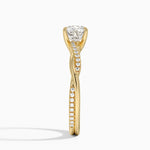 Petite Twisted Vine Diamond Ring (1/8 ct. tw.) Yellow Gold 18k Cushion Engagement Ring