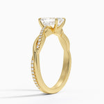 Petite Twisted Vine Diamond Ring (1/8 ct. tw.) Yellow Gold 18k Emerald Engagement Ring