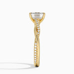 Petite Twisted Vine Diamond Ring (1/8 ct. tw.) Yellow Gold 18k Emerald Engagement Ring
