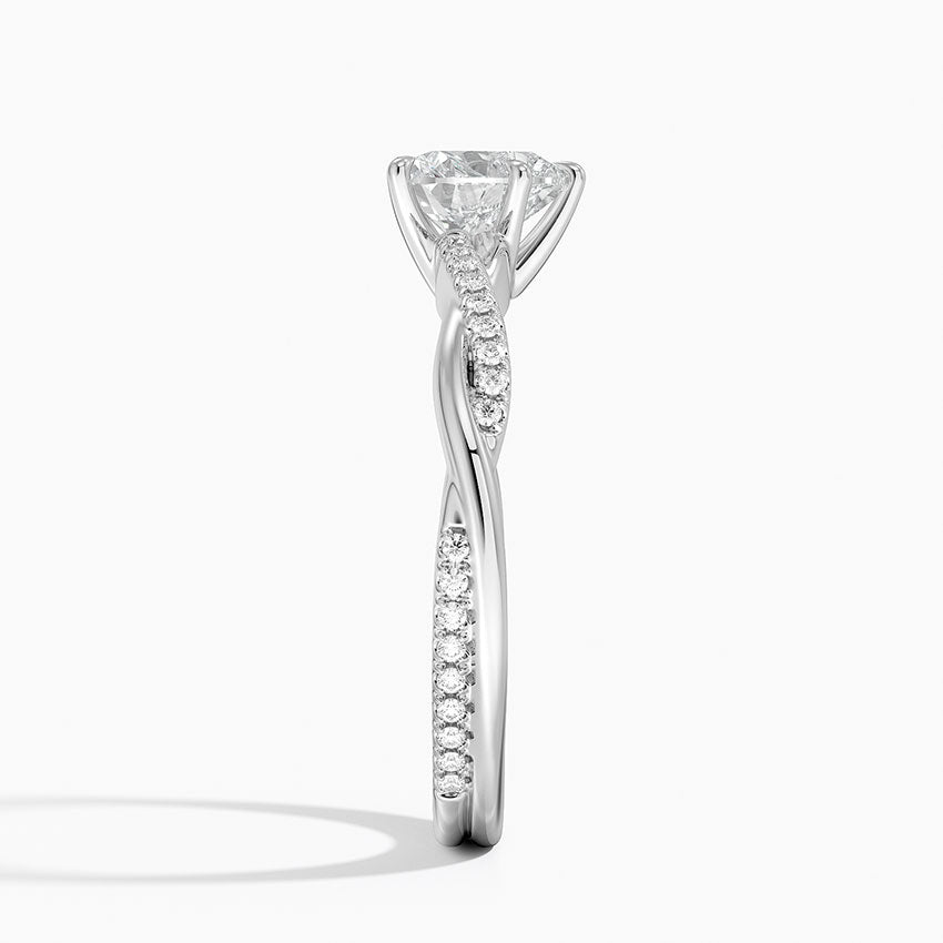 Petite Twisted Vine Diamond Ring (1/8 ct. tw.) Platinum Heart Engagement Ring