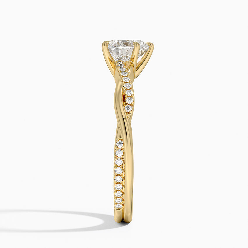 Petite Twisted Vine Diamond Ring (1/8 ct. tw.) Yellow Gold 18k Heart Engagement Ring