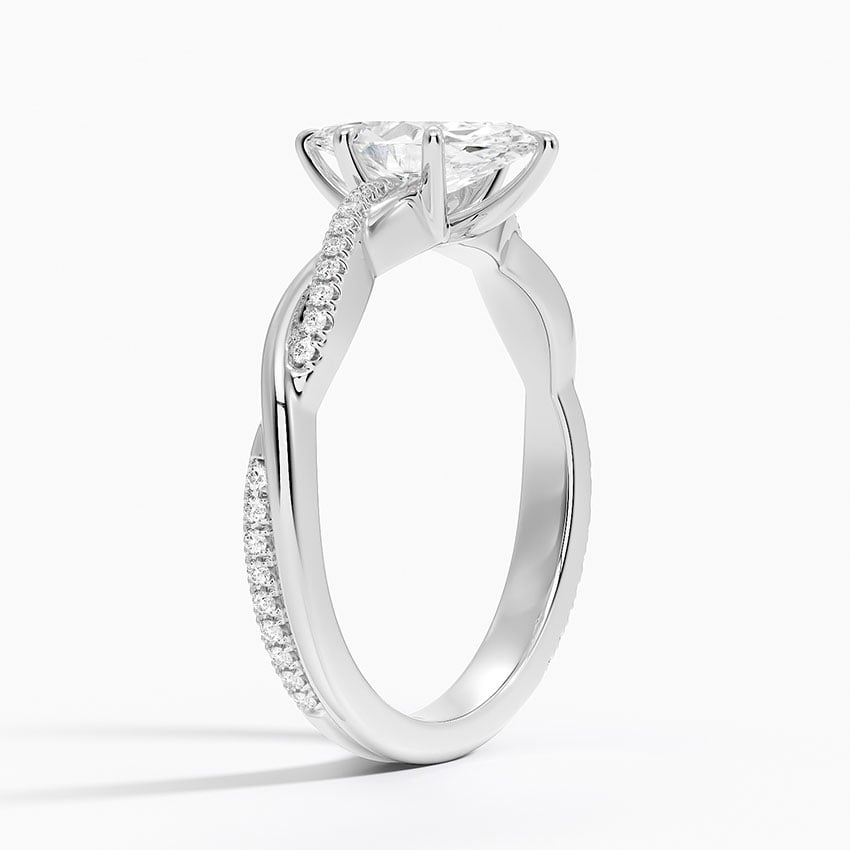 Petite Twisted Vine Diamond Ring (1/8 ct. tw.) Platinum Marquise Engagement Ring
