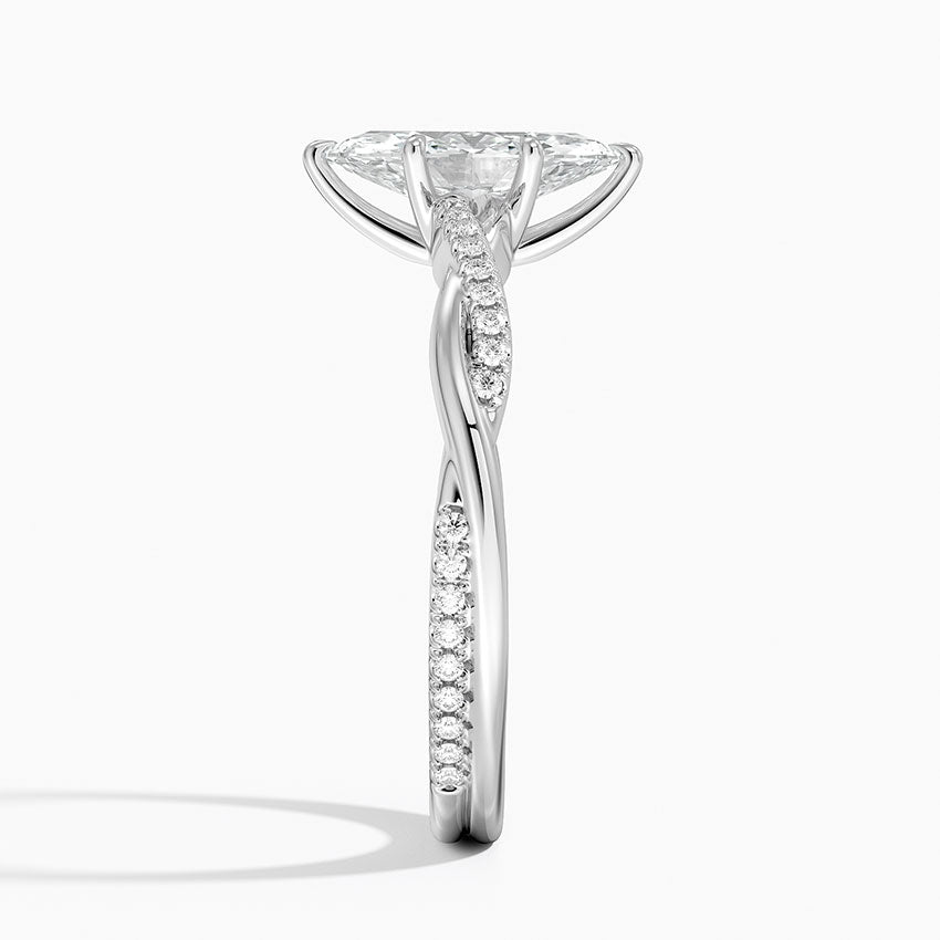 Petite Twisted Vine Diamond Ring (1/8 ct. tw.) Platinum Marquise Engagement Ring