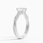 Petite Twisted Vine Diamond Ring (1/8 ct. tw.) Platinum Oval Engagement Ring
