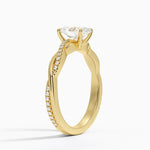Petite Twisted Vine Diamond Ring (1/8 ct. tw.) Yellow Gold 18k Oval Engagement Ring
