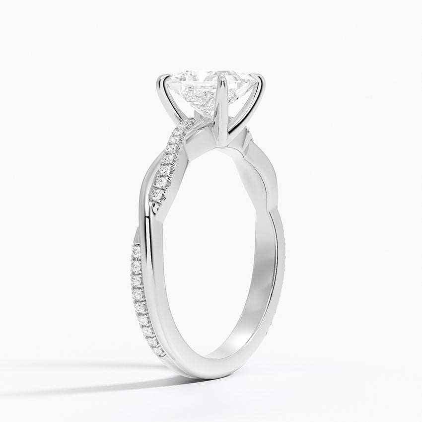 Petite Twisted Vine Diamond Ring (1/8 ct. tw.) Platinum Princess Engagement Ring