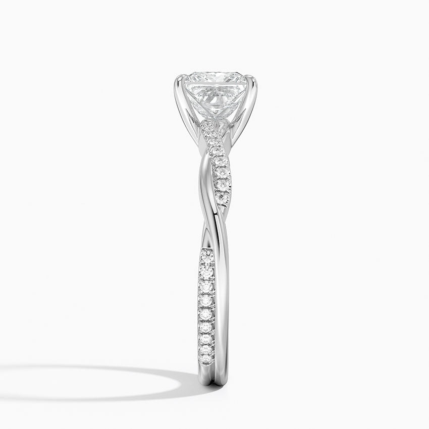 Petite Twisted Vine Diamond Ring (1/8 ct. tw.) Platinum Princess Engagement Ring