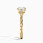Petite Twisted Vine Diamond Ring (1/8 ct. tw.) Yellow Gold 18k Princess Engagement Ring