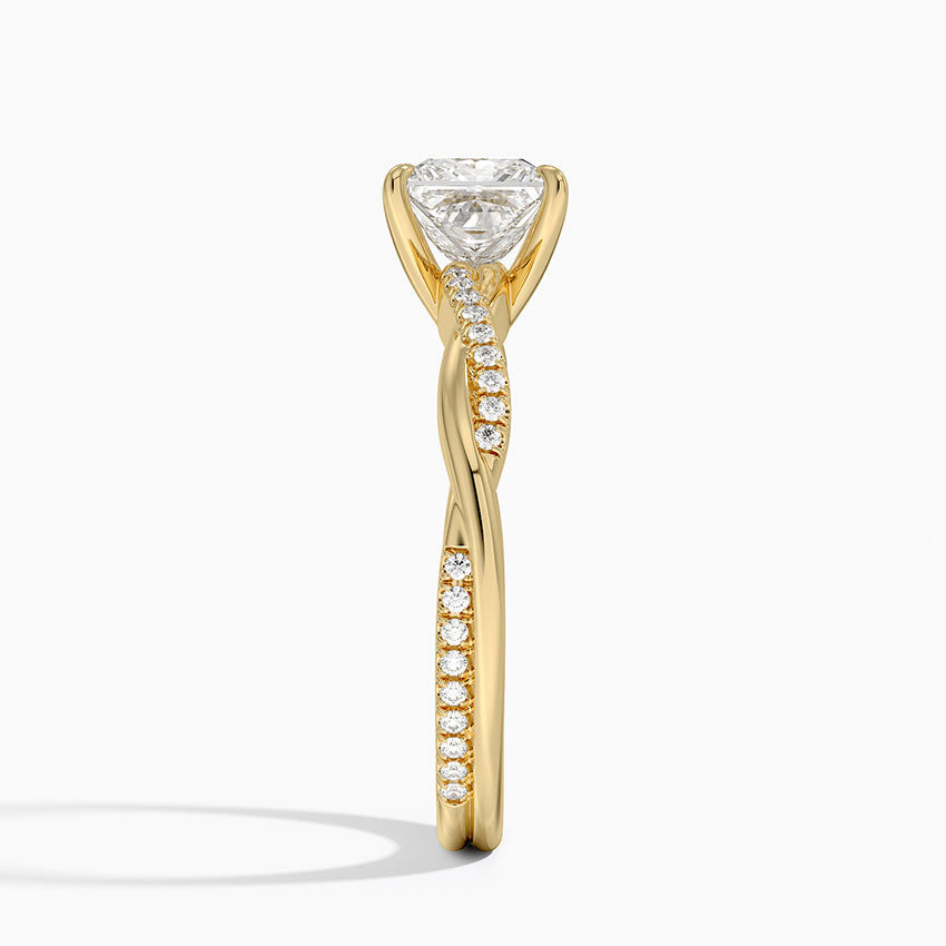 Petite Twisted Vine Diamond Ring (1/8 ct. tw.) Yellow Gold 18k Princess Engagement Ring