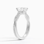 Petite Twisted Vine Diamond Ring (1/8 ct. tw.) Platinum Radiant Engagement Ring