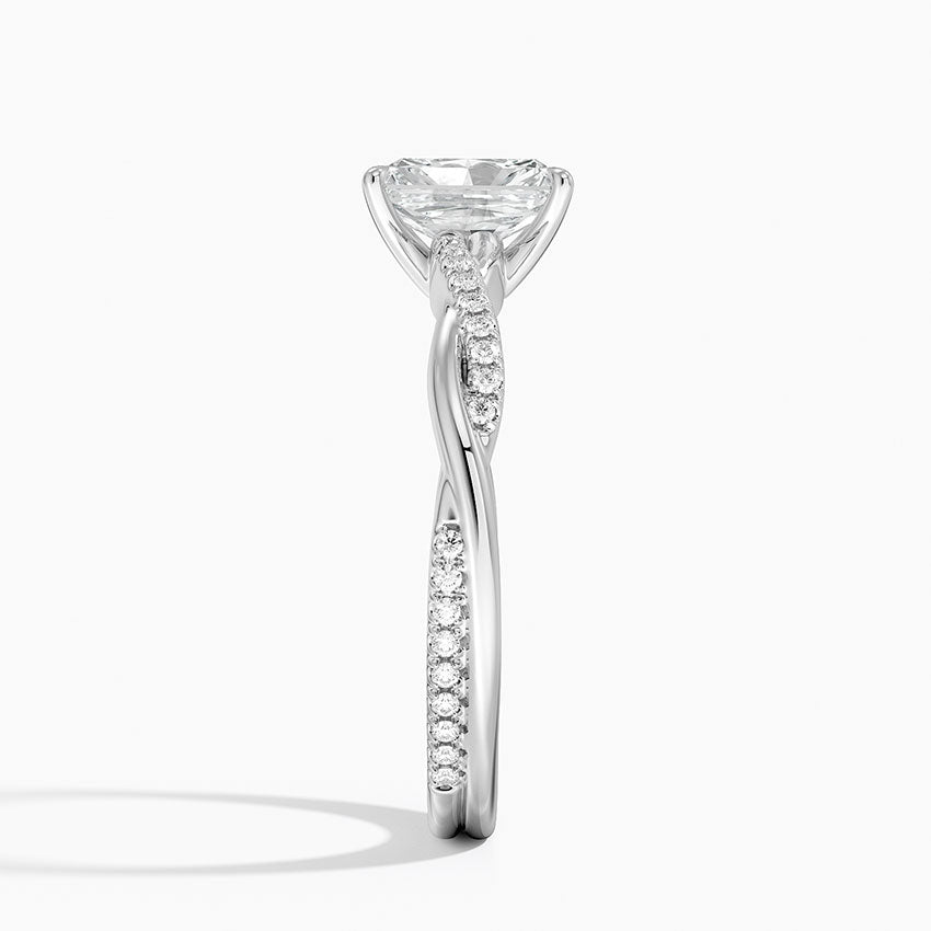 Petite Twisted Vine Diamond Ring (1/8 ct. tw.) Platinum Radiant Engagement Ring