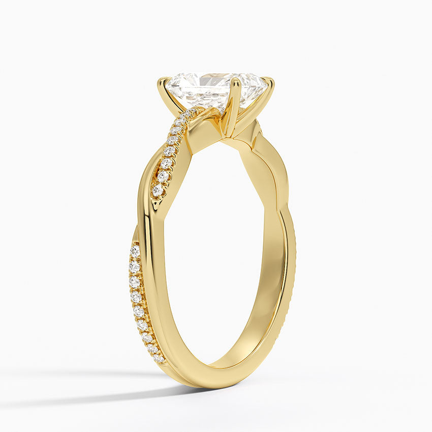 Petite Twisted Vine Diamond Ring (1/8 ct. tw.) Yellow Gold 18k Radiant Engagement Ring