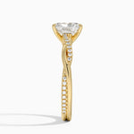 Petite Twisted Vine Diamond Ring (1/8 ct. tw.) Yellow Gold 18k Radiant Engagement Ring