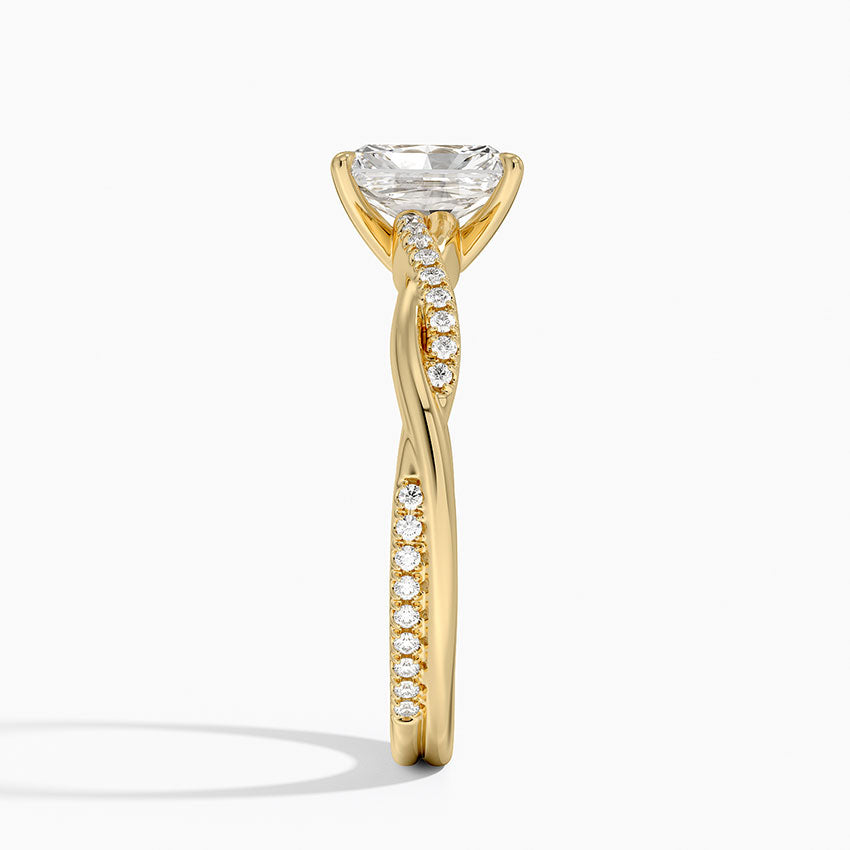 Petite Twisted Vine Diamond Ring (1/8 ct. tw.) Yellow Gold 18k Radiant Engagement Ring
