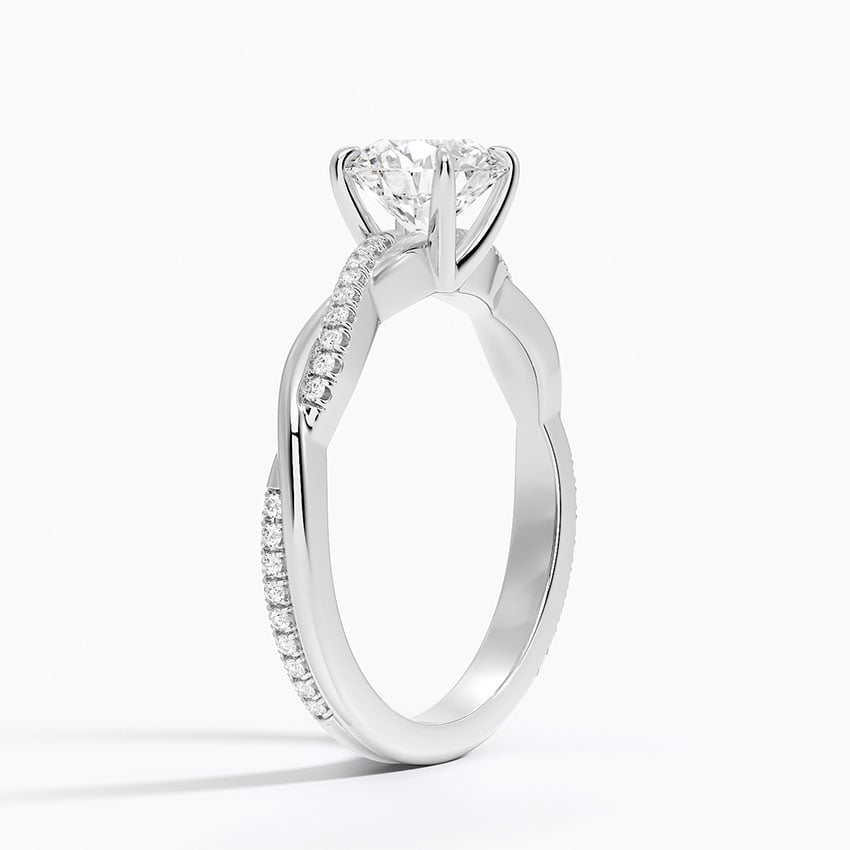 Petite Twisted Vine Diamond Ring (1/8 ct. tw.) Platinum Round Engagement Ring