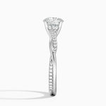 Petite Twisted Vine Diamond Ring (1/8 ct. tw.) Platinum Round Engagement Ring