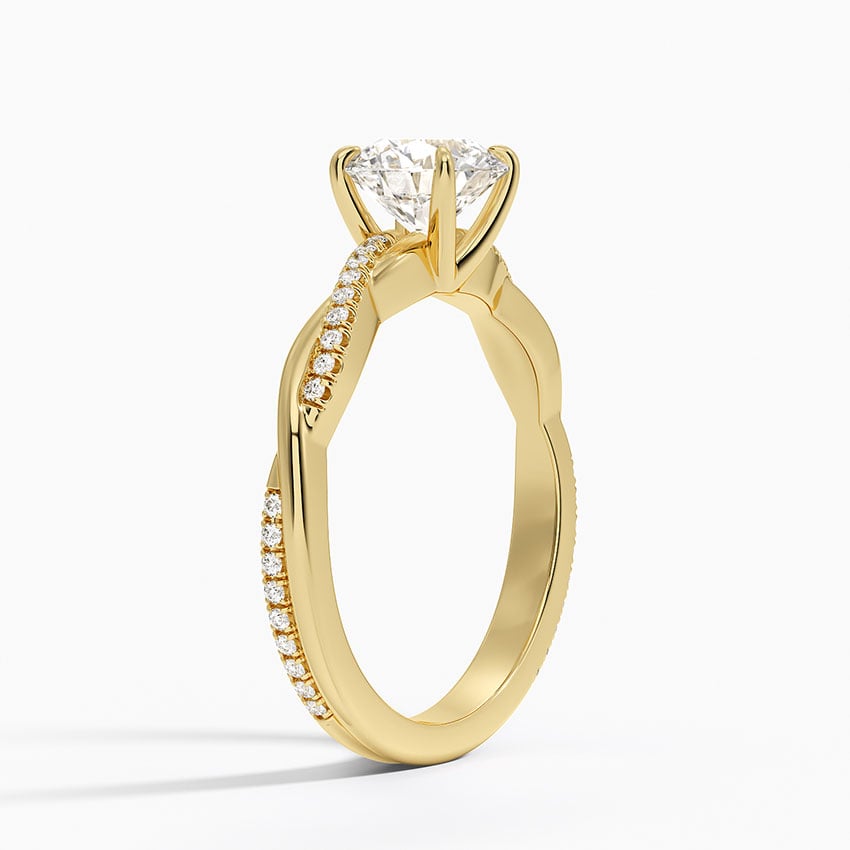 Petite Twisted Vine Diamond Ring (1/8 ct. tw.) Yellow Gold 18k Round Engagement Ring