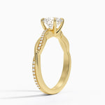 Petite Twisted Vine Diamond Ring (1/8 ct. tw.) Yellow Gold 18k Round Engagement Ring
