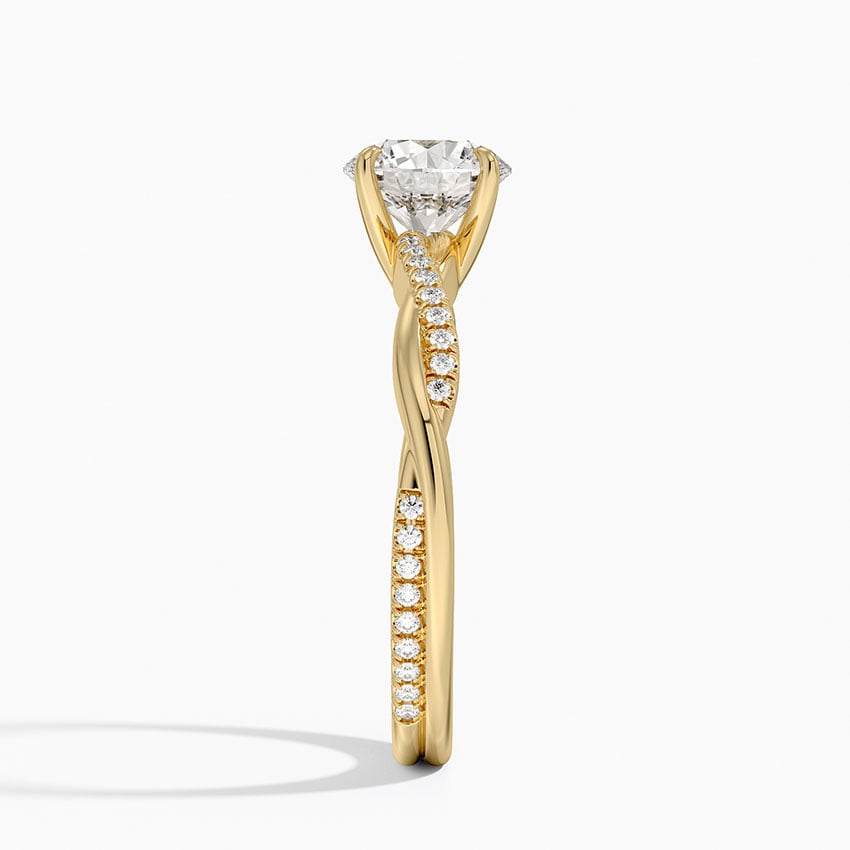 Petite Twisted Vine Diamond Ring (1/8 ct. tw.) Yellow Gold 18k Round Engagement Ring