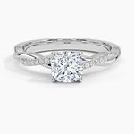 Petite Twisted Vine Diamond Ring (1/8 ct. tw.) Platinum Cushion Engagement Ring