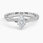 Petite Twisted Vine Diamond Ring (1/8 ct. tw.) Platinum Marquise Engagement Ring