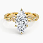 Petite Twisted Vine Diamond Ring (1/8 ct. tw.) Yellow Gold 18k Marquise Engagement Ring