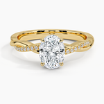 Petite Twisted Vine Diamond Ring (1/8 ct. tw.) Yellow Gold 18k Oval Engagement Ring