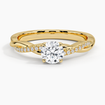 Petite Twisted Vine Diamond Ring (1/8 ct. tw.) Yellow Gold 18k Round Engagement Ring