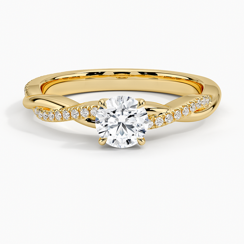 Petite Twisted Vine Diamond Ring (1/8 ct. tw.) Yellow Gold 18k Round Engagement Ring