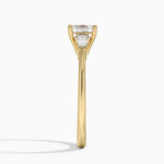 Adorned Tapered Baguette Three Stone Diamond Ring Yellow Gold 18k Asscher Engagement Ring