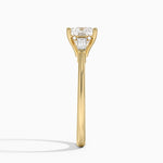 Adorned Tapered Baguette Three Stone Diamond Ring Yellow Gold 18k Princess Engagement Ring
