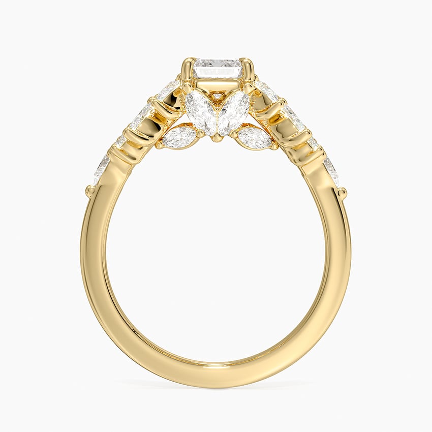 Grand Nadia Diamond Ring Yellow Gold 18k Emerald Engagement Ring