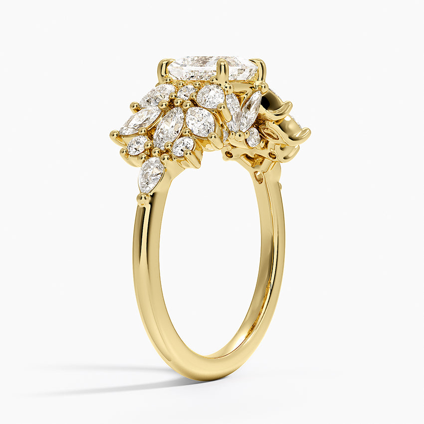 Grand Nadia Diamond Ring Yellow Gold 18k Princess Engagement Ring