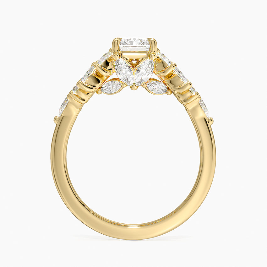 Grand Nadia Diamond Ring Yellow Gold 18k Radiant Engagement Ring