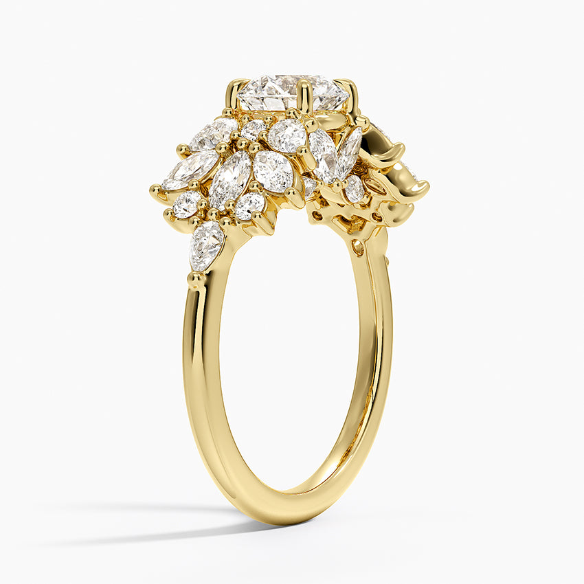 Grand Nadia Diamond Ring Yellow Gold 18k Round Engagement Ring