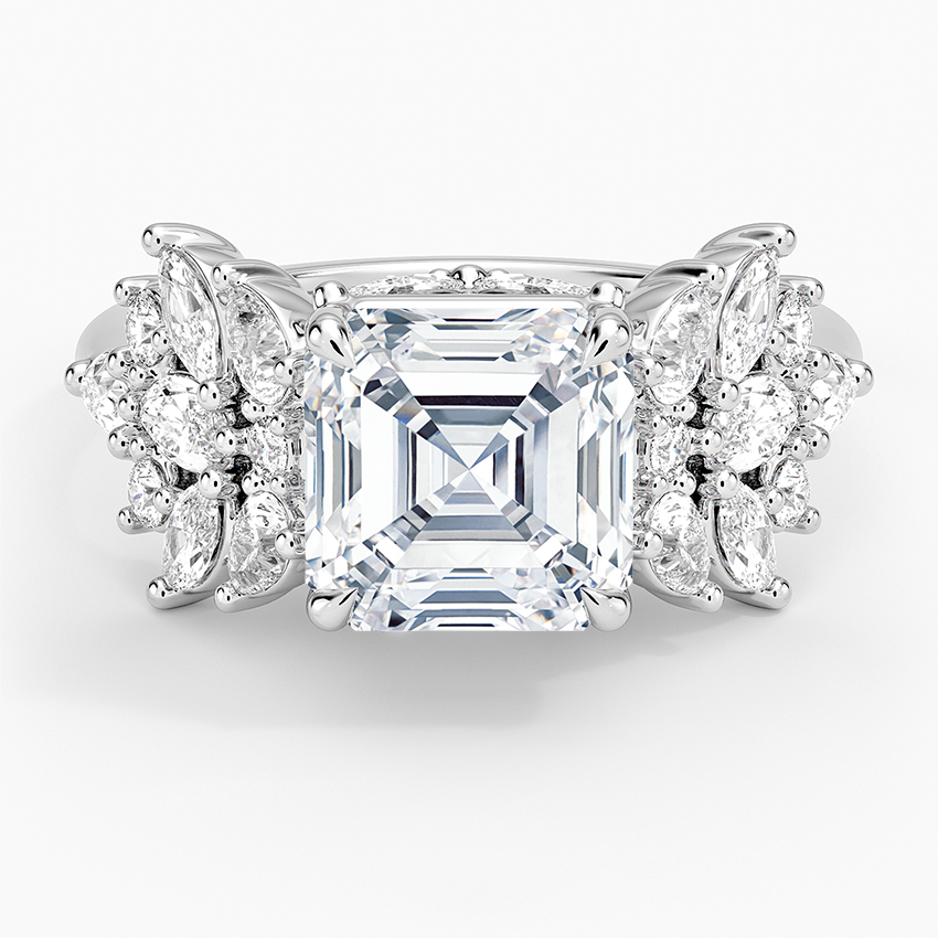 Grand Nadia Diamond Ring Platinum Asscher Engagement Ring