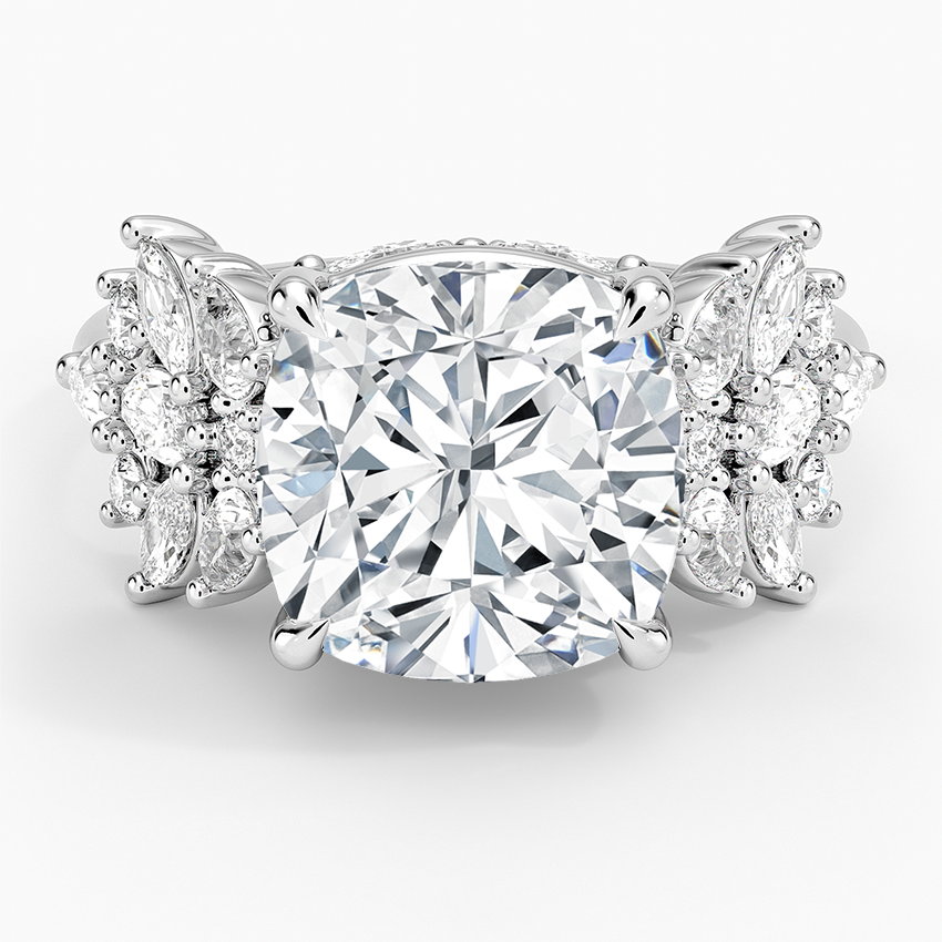Grand Nadia Diamond Ring Platinum Cushion Engagement Ring