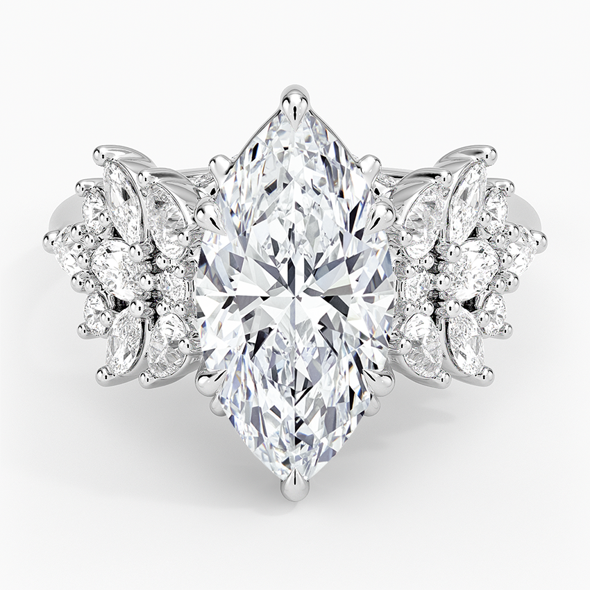 Grand Nadia Diamond Ring Platinum Marquise Engagement Ring