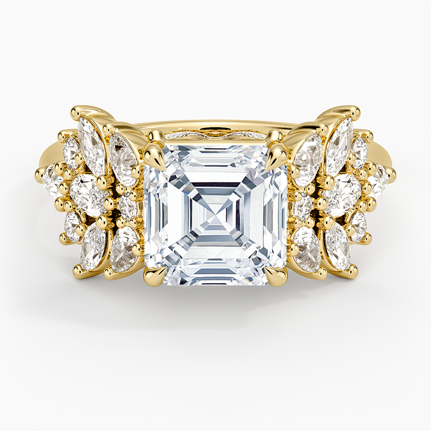 Grand Nadia Diamond Ring Yellow Gold 18k Asscher Engagement Ring