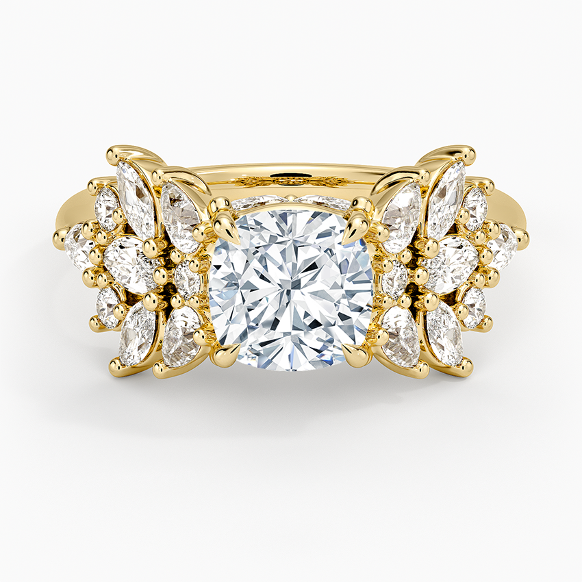 Grand Nadia Diamond Ring Yellow Gold 18k Cushion Engagement Ring