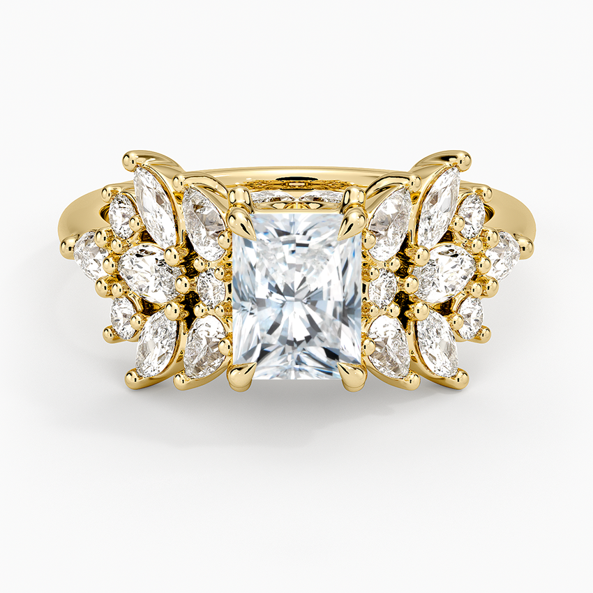 Grand Nadia Diamond Ring Yellow Gold 18k Radiant Engagement Ring