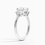 Embrace Three Stone Trapezoid Diamond Ring Platinum Princess Engagement Ring