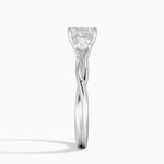 Twisted Vine Three Stone Diamond Ring Platinum Asscher Engagement Ring