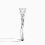 Twisted Vine Three Stone Diamond Ring Platinum Cushion Engagement Ring