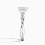 Twisted Vine Three Stone Diamond Ring Platinum Emerald Engagement Ring