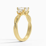 Twisted Vine Three Stone Diamond Ring Yellow Gold 18k Emerald Engagement Ring