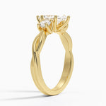 Twisted Vine Three Stone Diamond Ring Yellow Gold 18k Marquise Engagement Ring