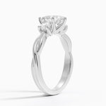 Twisted Vine Three Stone Diamond Ring Platinum Pear Engagement Ring
